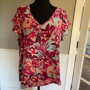 Floral thin summer blouse
